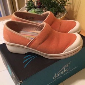 Dansko Vegan Volley Canvas Orange Slip On Shoes